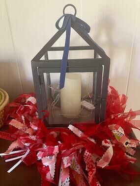 Short Handmade Red Organza Garland Front Door Decor Festive Mantel Garland